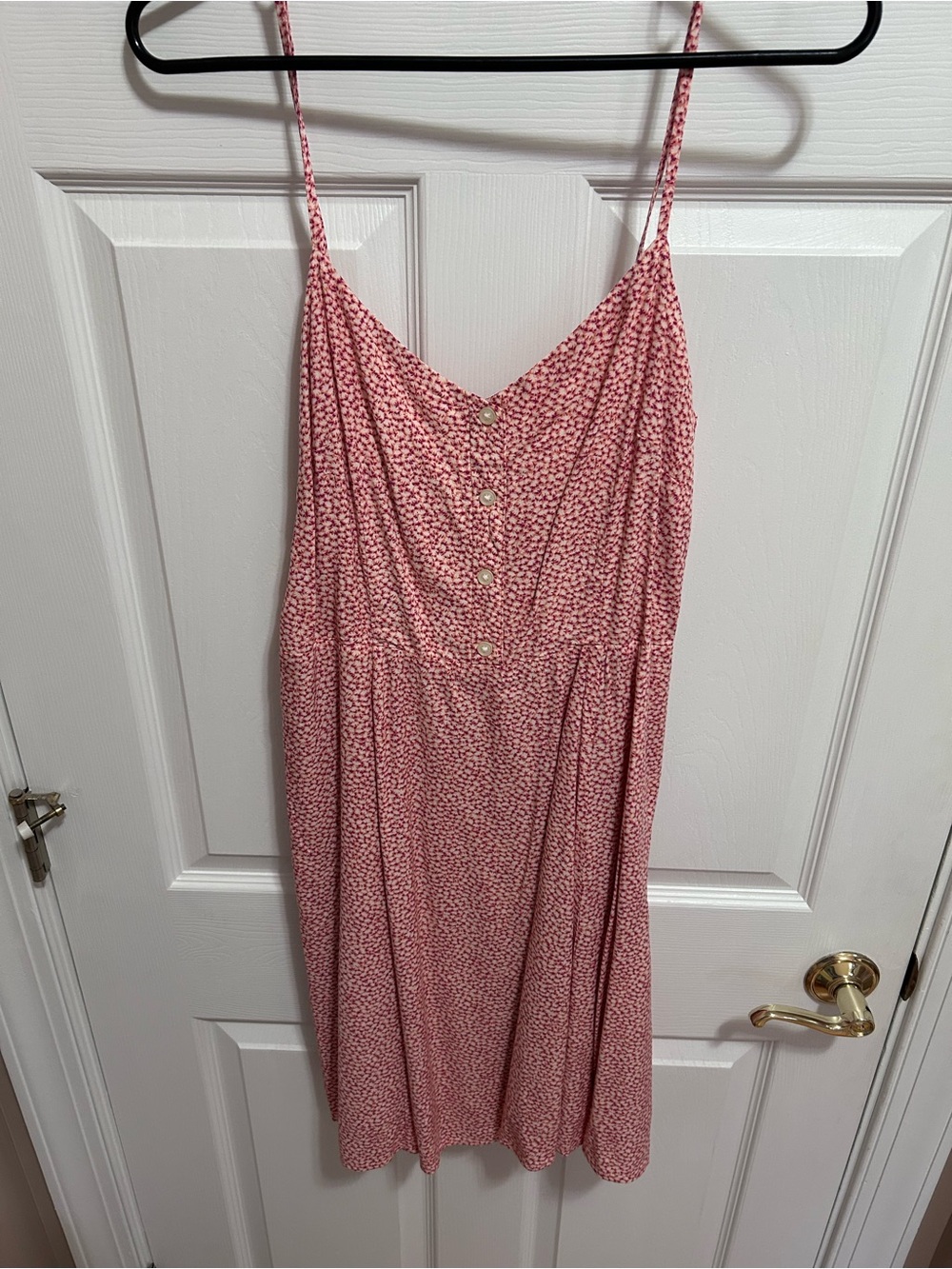 GAP Pink Floral Midi Dress with Button Front